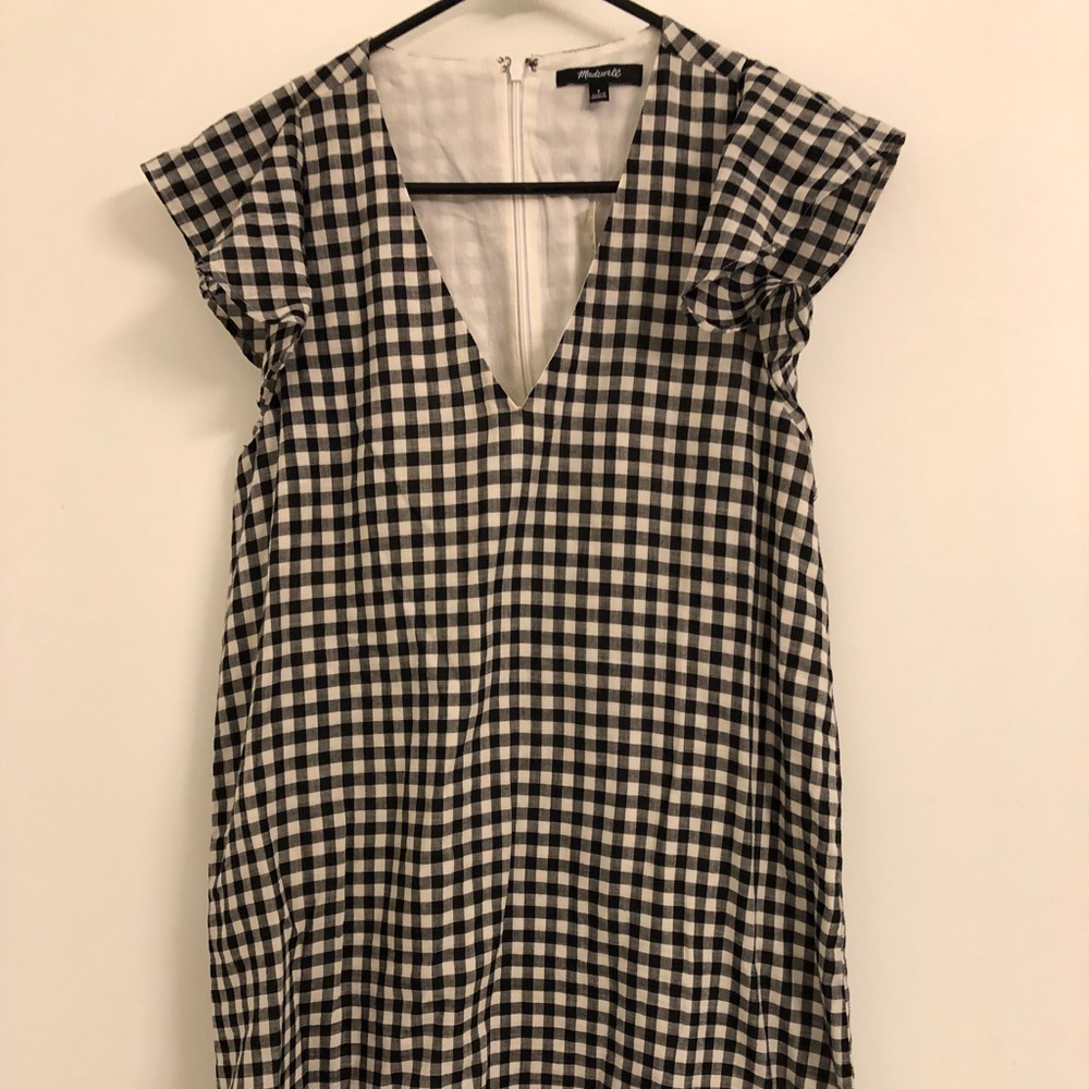 NWT Madewell Gingham Ruffle Dress